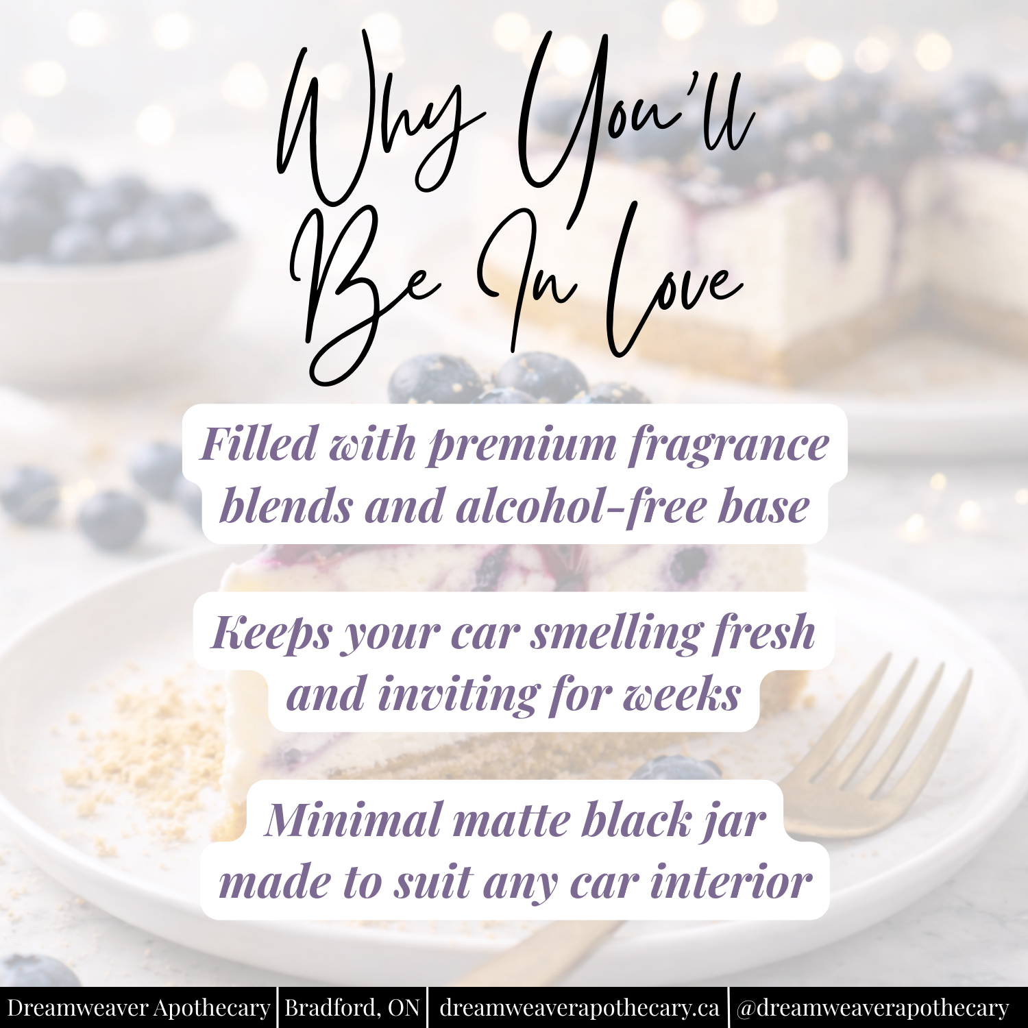 Blueberry Cheesecake Car Diffuser